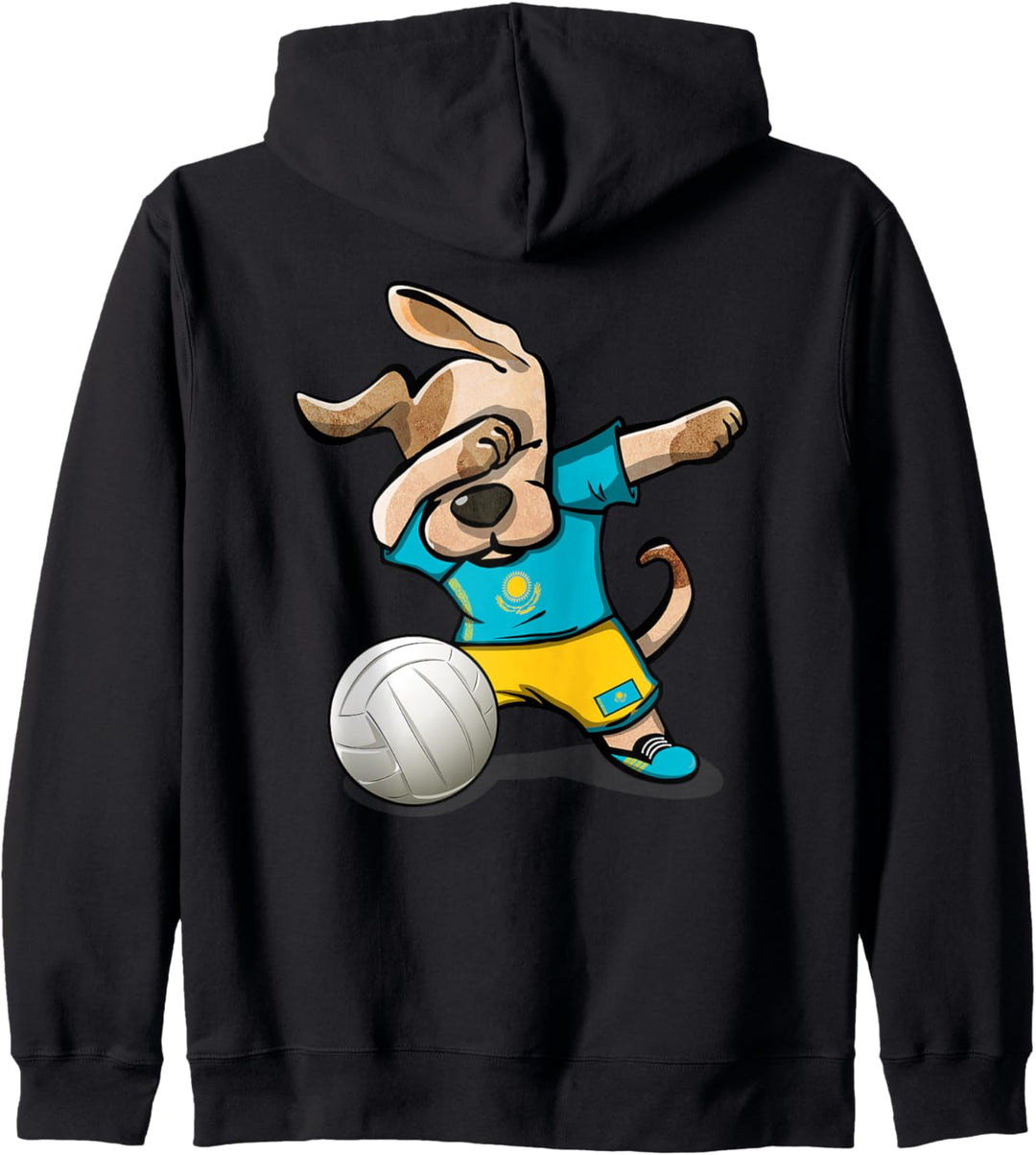 Tupfender Hund Kasachstan Volleyball Kasachstan Flagge Sport Kapuzenjacke