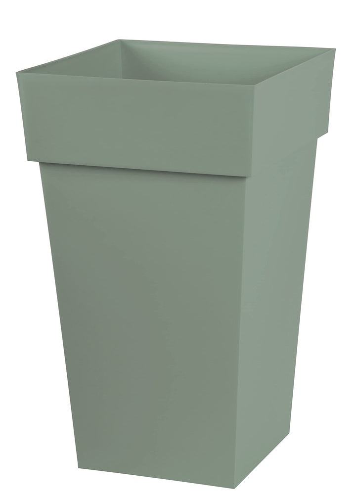 EDA - Blumentopf, quadratisch, hoch, Toskana, Volumen 62 l, 39 x 39 x 65 cm, Lorbeergrün