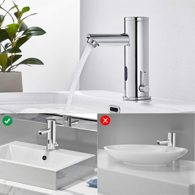 Auralum Infrarot Wasserhahn Bad mit Sensor Automatisch Badarmatur Berührungsloser Waschtischarmatur