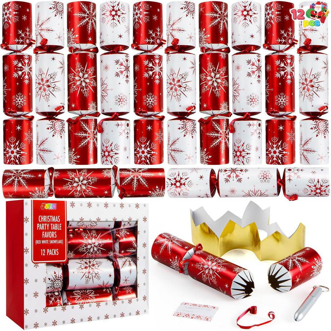 JOYIN 12 Stück Weihnachtsparty-Gastgeschenke ohne Schnappverschluss, rot und weiss, Party-Tischgesch