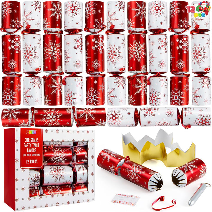 JOYIN 12 Stück Weihnachtsparty-Gastgeschenke ohne Schnappverschluss, rot und weiss, Party-Tischgesch