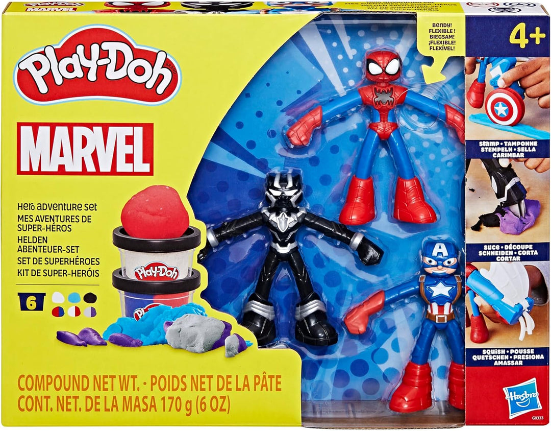 Play-Doh Marvel Helden Abenteuer-Set Action-Figuren Spielset, Marvel Helden Abenteuer-Set
