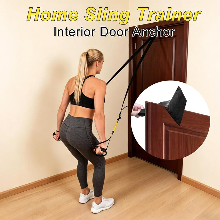 Sling Trainer, Schlingentrainer für Ein Ganzkörpertraining, Suspension Trainer mit Türanker Einstell