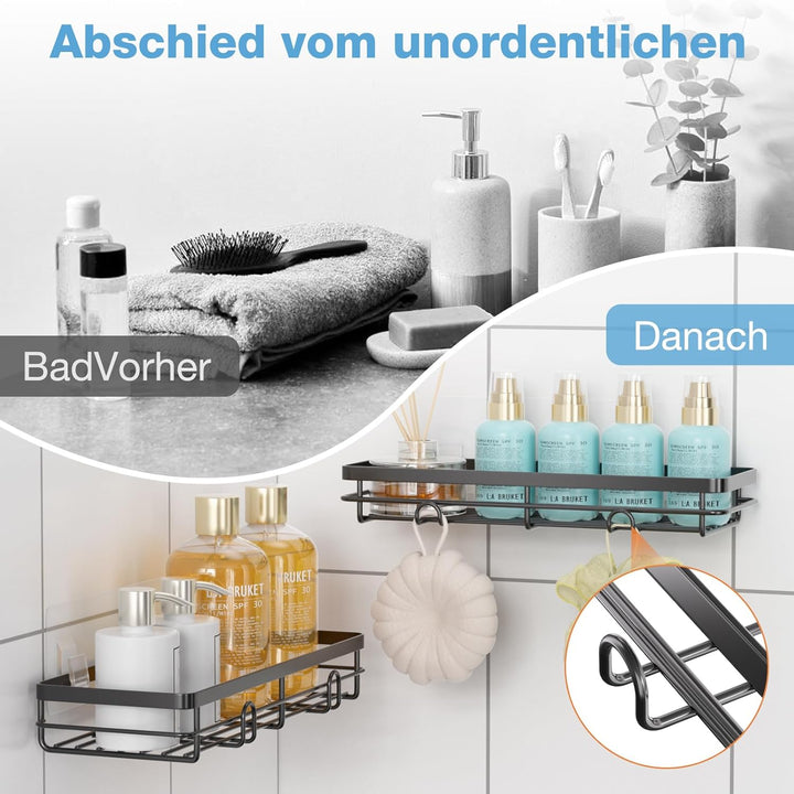 Duschablage Ohne Bohren, 5 Stück Badezimmer Organizer, Duschregal Ohne Bohren, Duschregal Ecke mit H