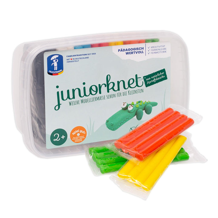 Feuchtmann JUNiORKNET Maxi | Knetset 14 x 35g weiche Kinderknete in Stangen | vegane glutenfreie Spi