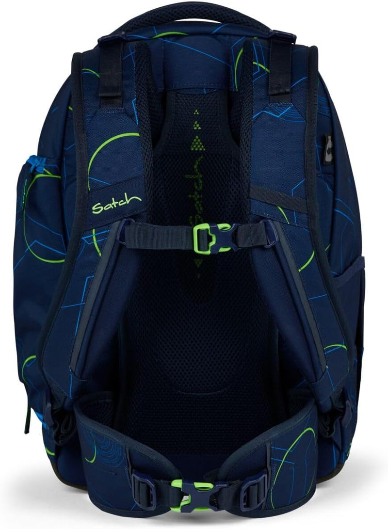 satch Match Schulrucksack Set 3tlg. inkl. Schlamperbox und Sporttasche Blue Tech, Blue Tech