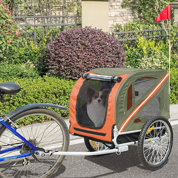 Fahrradanhänger für Hunde, Kapazität 40 kg, Kinderwagen mit Kupplung, drehbar, Sicherheitsnetz, Rege