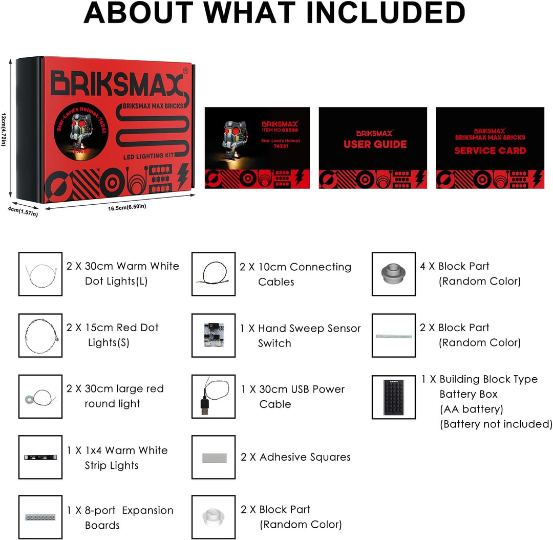 BRIKSMAX 76251 Led Licht für Lego Star-Lords Helm - Compatible with Lego Marvel Bausteinen Modell -