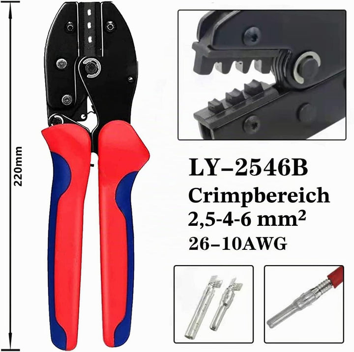 QeeHeng Solarpanel-Crimpzange, Crimper für 2,5/4/6 mm Solarpanel-PV-Kabel LW75, LW75