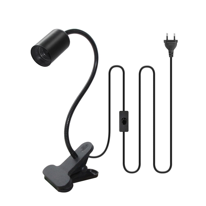 WPQIUZS E27 Klemmlampe mit Stecker 240CM Kabel Klemmleuchte Lampenfassung mit Schwanenhals und Schal