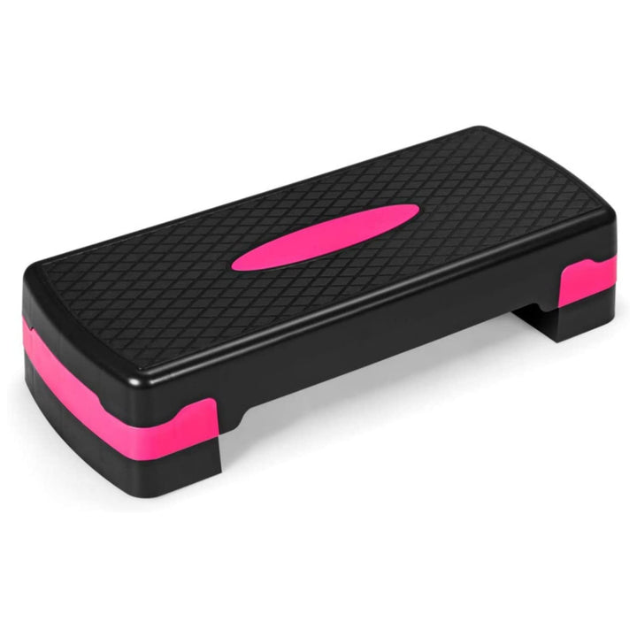 GYMAX Fitness Stepper höhenverstellbar(10/15cm), Aerobic-Stepper mit 2 Stufen & Anti-rutsch-Matten,