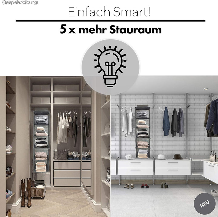 SB Trading - Premium Kleiderschrank Organizer hängend aus Stoff - Schrank Hängeregal für Hosen, Pull