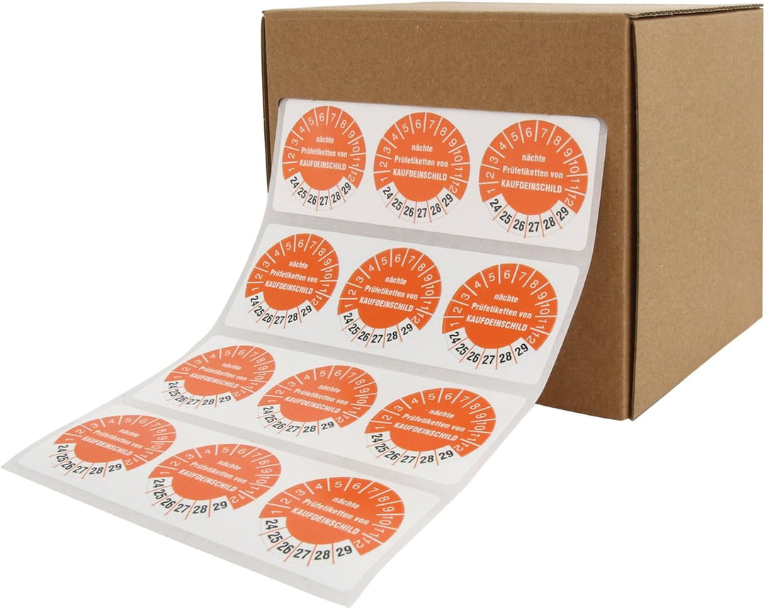 1000 Prüfetiketten kalibriert 2024-2029 Aufkleber Prüfplakette 18 mm 1000 18mm Durchmesser, 1000 18m