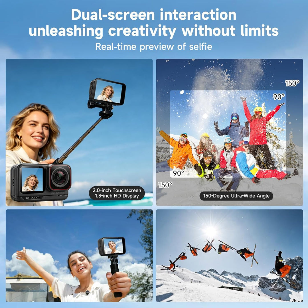 AIKER Action Cam 4k,Pro-Version Action Kamera Mit 5k/30FPS,48MP, Ultra Stabil EIS Bildstabilisierung