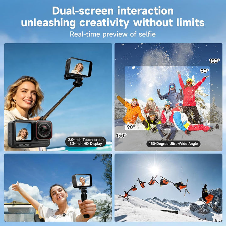 AIKER Action Cam 4k,Pro-Version Action Kamera Mit 5k/30FPS,48MP, Ultra Stabil EIS Bildstabilisierung