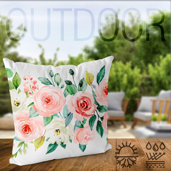 VOID Rosen Bordüre Kissenbezug Kissenhülle Sofakissen Kissen Deko Outdoor-Kissen Dekokissen, Kissen