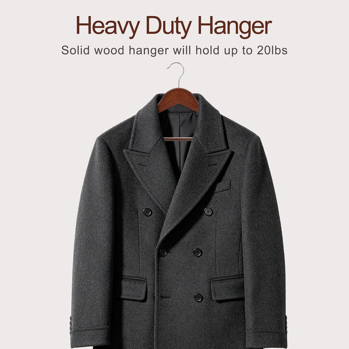 TOPIA HANGER CT34WA30 Kleiderbügel aus Holz, langlebig, mit 360 Grad drehbarem Haken, rutschfeste Ho