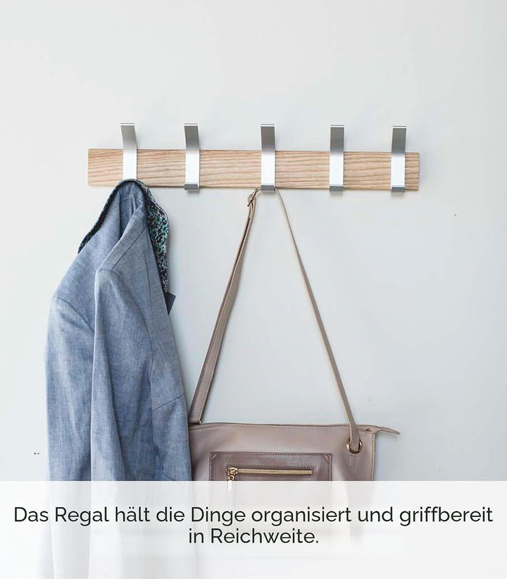 Wall coat rack - Rin - beige Silber, Silber