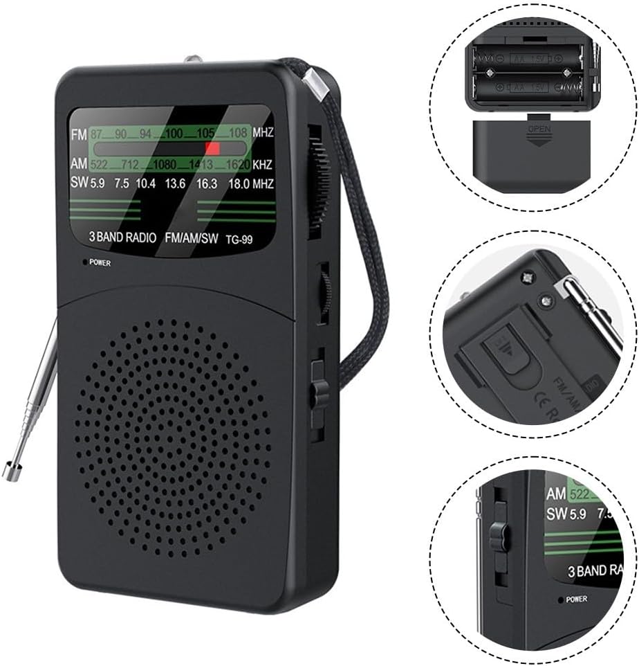 Radio, tragbares Digitalradio AM/FM/SW Radio, kompaktes Design mit leistungsstarkem 3-W-Lautsprecher