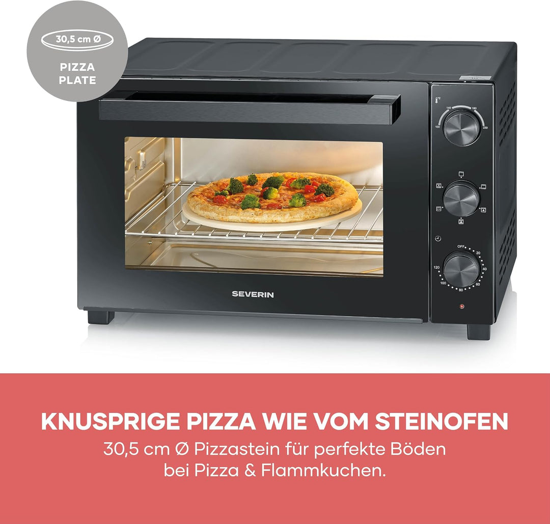 Severin Back- und Toastofen mit Umluftfunktion, inkl. Drehspiess für Fleisch, vielseitiger Heissluft