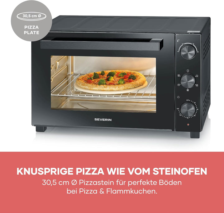 Severin Back- und Toastofen mit Umluftfunktion, inkl. Drehspiess für Fleisch, vielseitiger Heissluft