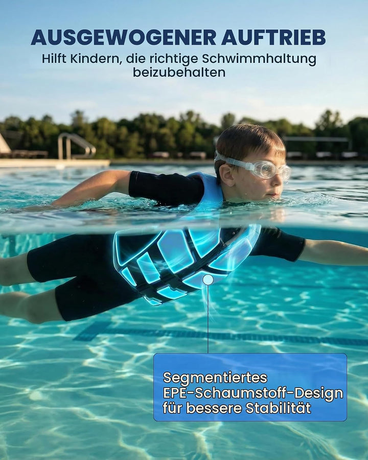 Owntop Schwimmhilfe für Jugend Kinder, Verstellbare Auftriebsweste Unisex, Schwimmweste mit Doppelte