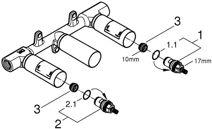 GROHE Zweihand Unterputz-Universal-Einbaukörper (1/2", Wandeinbau, mit Dichtmanschette), 29025002, S