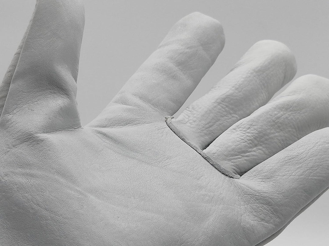 Ruvigrab - Packung mit 12 Arbeitshandschuhen aus natürlichem Blumenleder | Gartenhandschuhe | Lederh