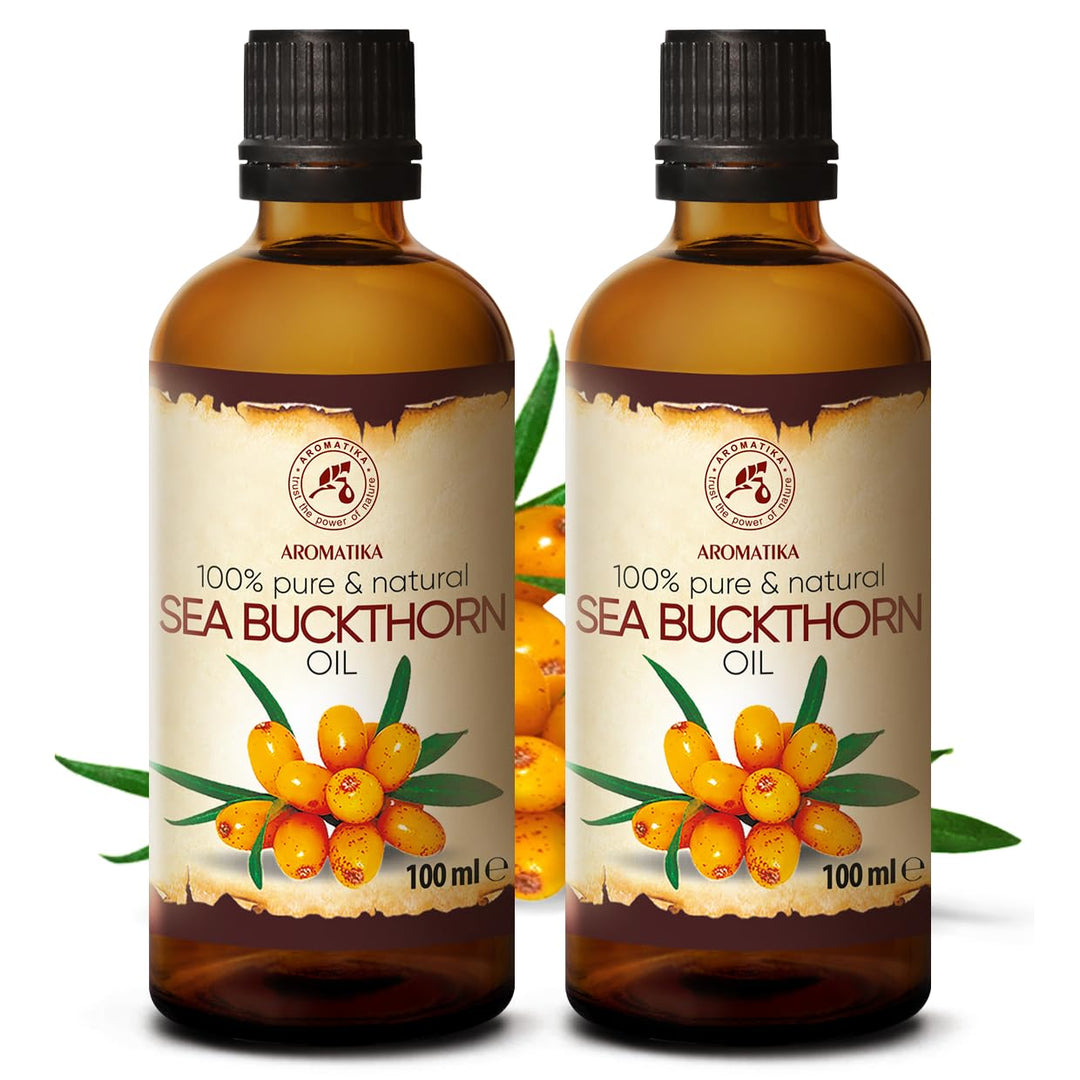 Sanddornöl 200ml - Hippophae Rhamnoides - 2x100ml - Kaltgepresst - Sanddorn Öl - Sea Buckthorn Oil -