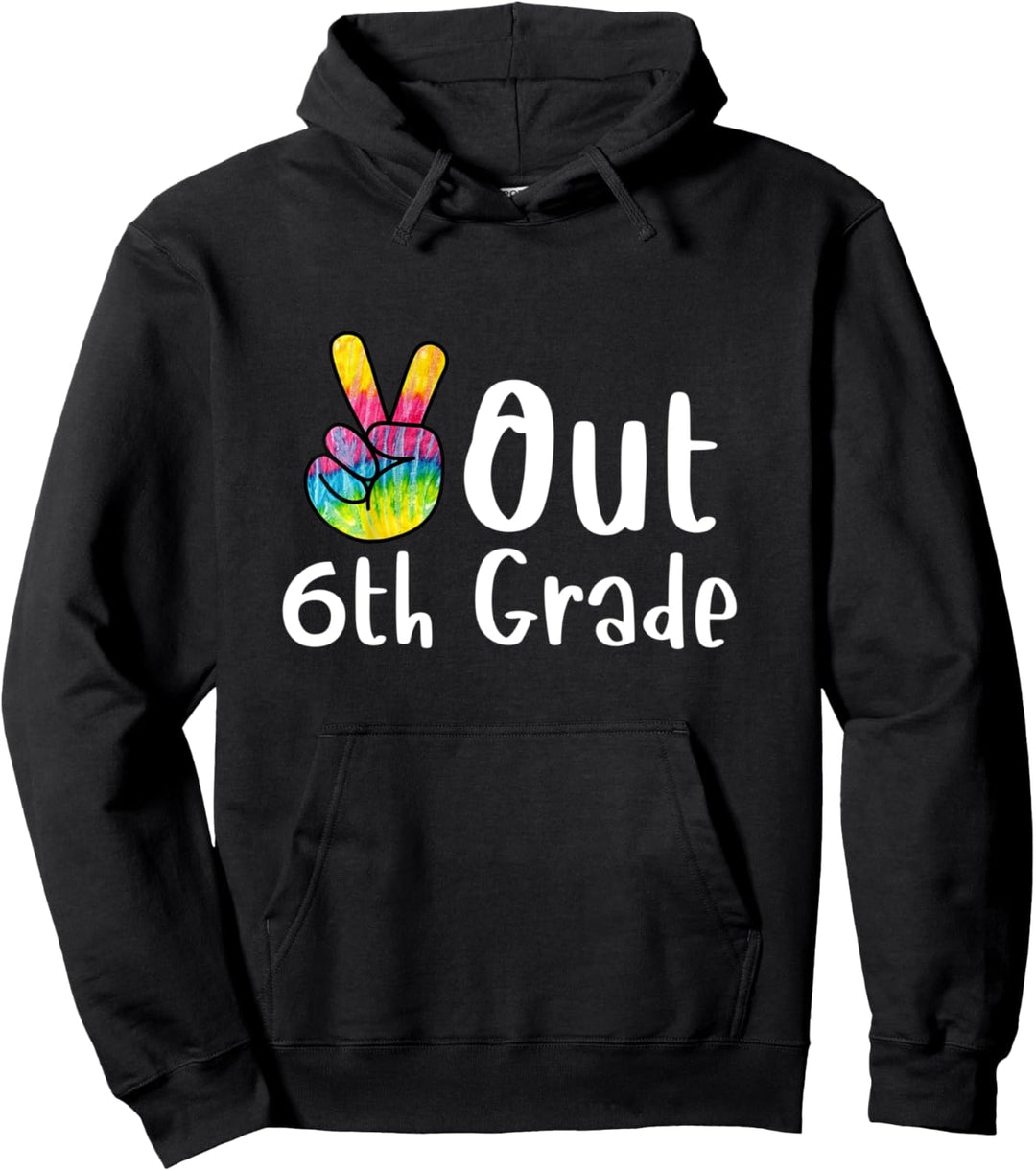 Peace Out Tie-Dye-Abschlussklasse der 6. Klasse von 2022 Pullover Hoodie