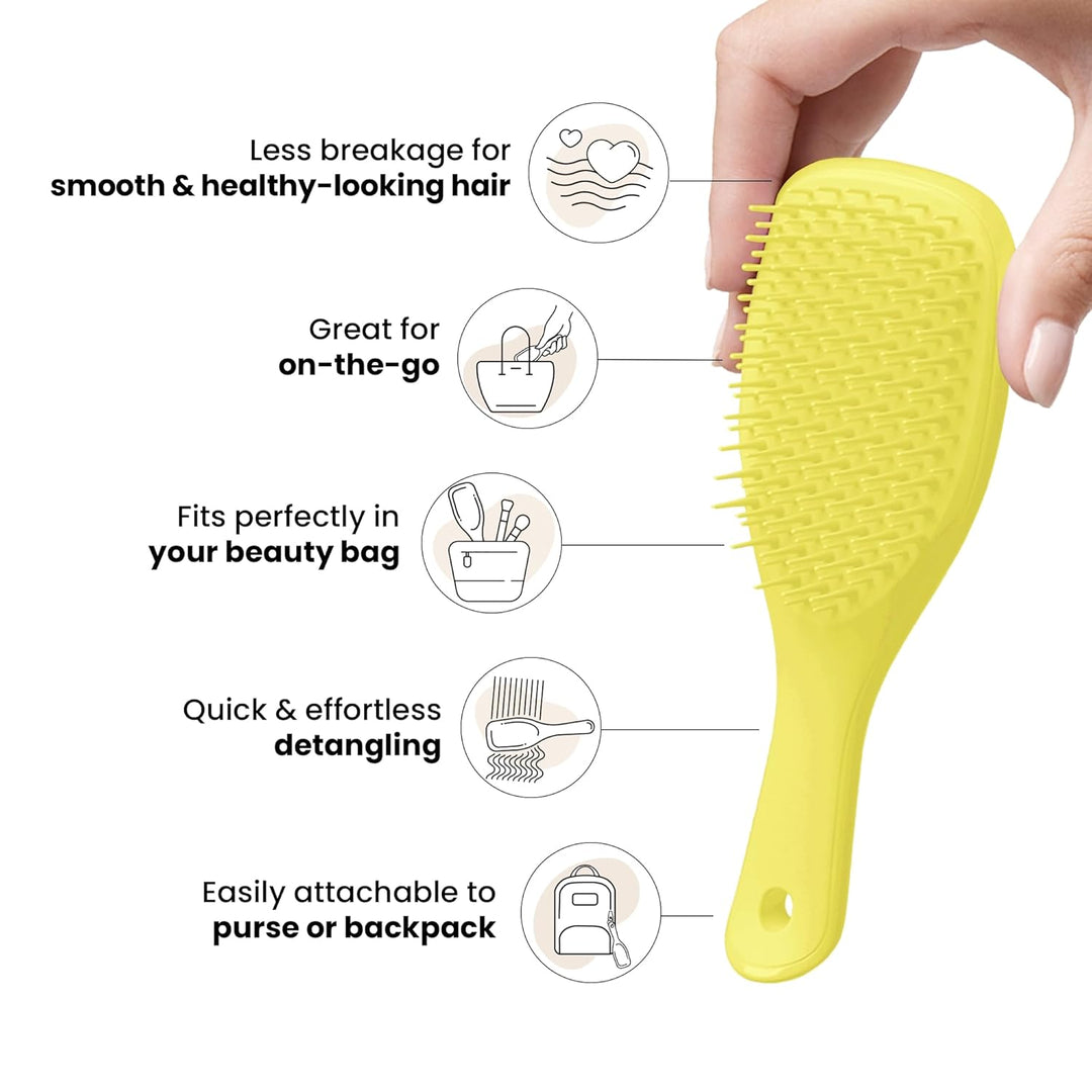 Tangle Teezer Die ultimative Mini-Entwirrer-Haarbürste, sanft zu nassem Haar, zweistufige Zähne und