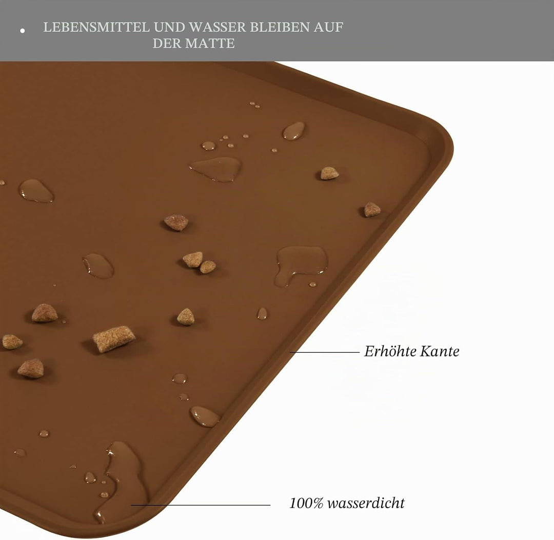 Reopet Hunde- und Katzennapfmatte, wasserdichtes, rutschfestes Silikon, Haustierfuttermatte 87 x 57