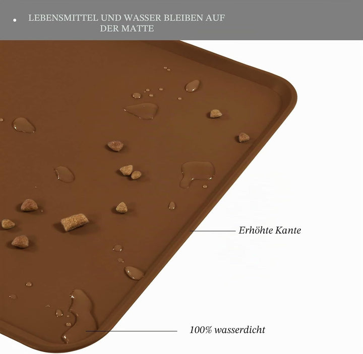 Reopet Hunde- und Katzennapfmatte, wasserdichtes, rutschfestes Silikon, Haustierfuttermatte 87 x 57