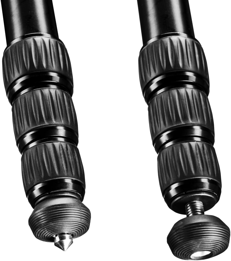 Mantona Kodiak L Fotostativ - 510 x 105 x 105 mm - 15 kg Traglast / 8-166 cm Höhe - Aluminium - stab