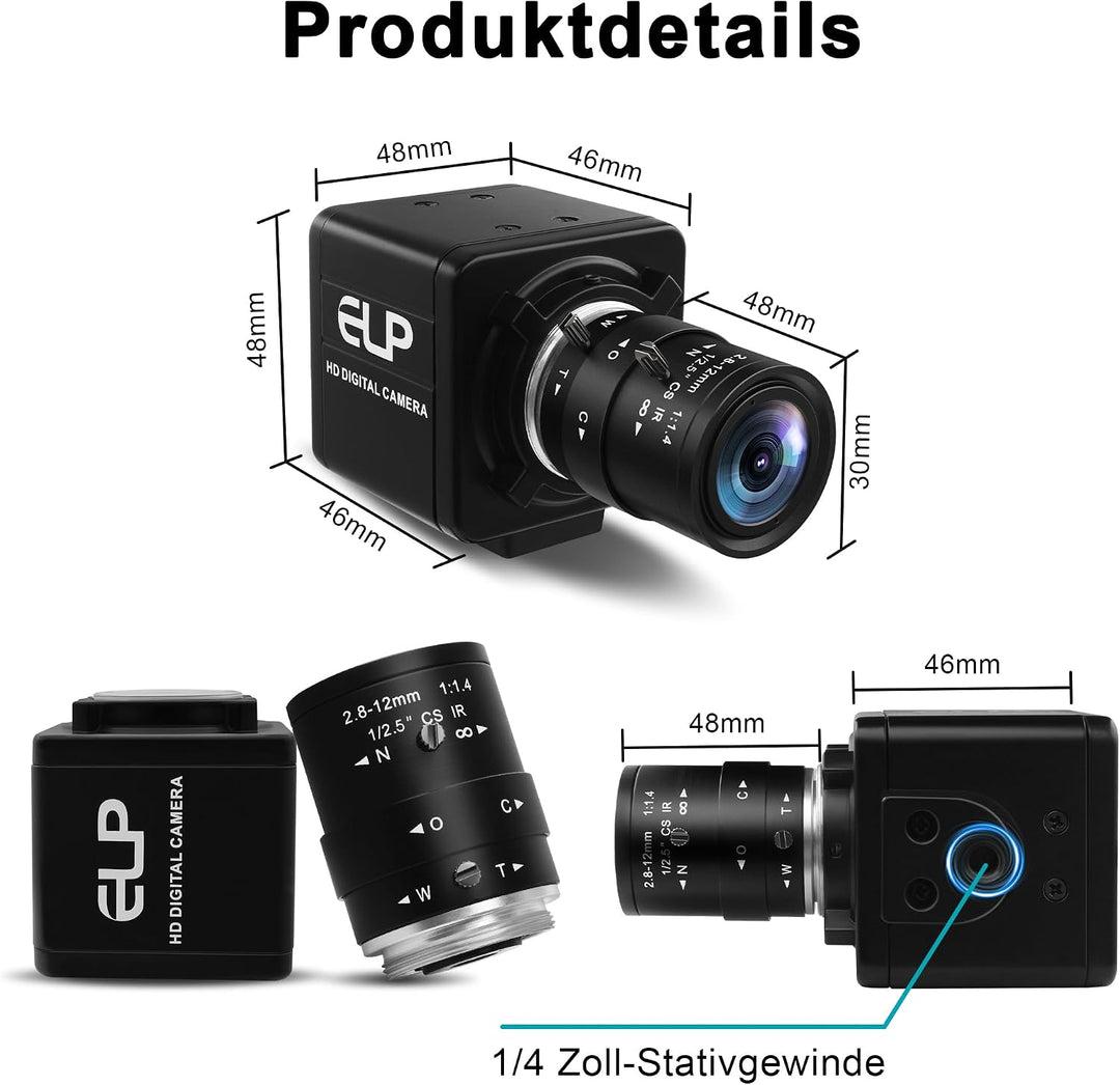 Global Shutter USB Kamera,800P Monochrom extrem hohe Bildrate 420 fps/210 fps/120 fps Webcam zur Tie