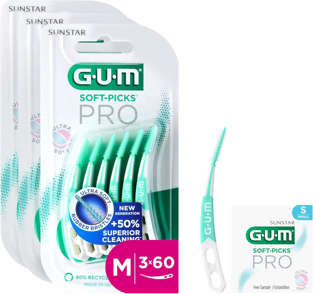 GUM SOFT-PICKS PRO Interdentalreiniger | gebogene Form für leichten Zugang zu schwer zugänglichen St