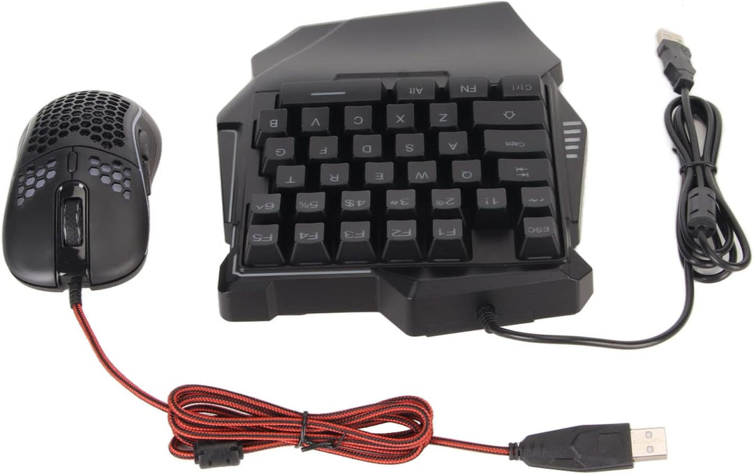 Einhand-Halb-Gaming-Tastatur- und Maus-Kombination, mit Tastatur- und Mauskonverter, Unterstützt für