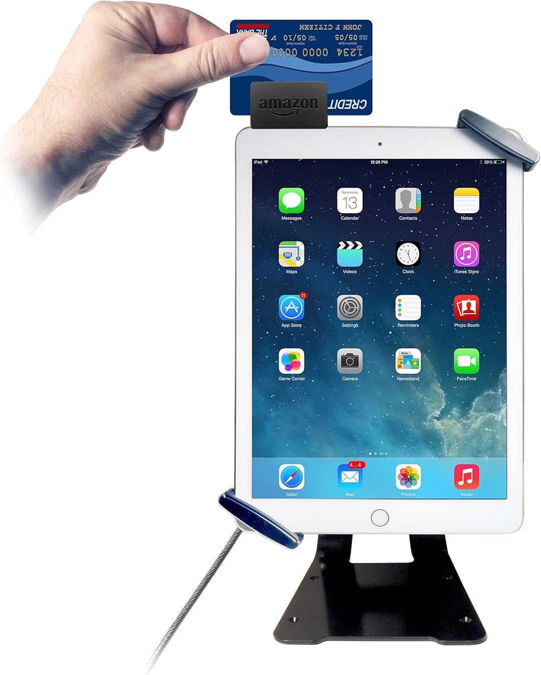 Universal-Tablet-Halterung, CTA Universal-Diebstahlschutz-Halterung, mit Metallständer, für Tablets