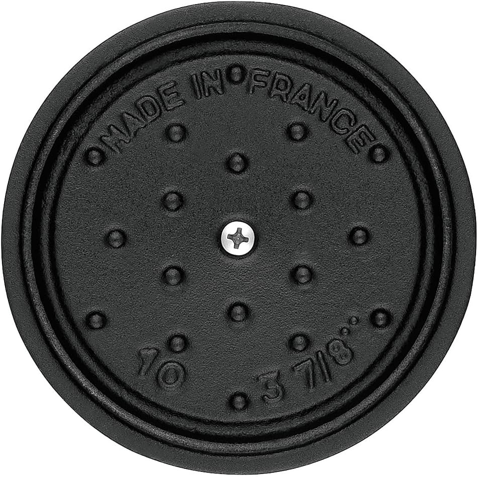 Staub 40500-101-0 Mini Cocotte, rund mit Deckel 10 cm, 0,25 L, induktionsgeeignet, mit mattschwarzer