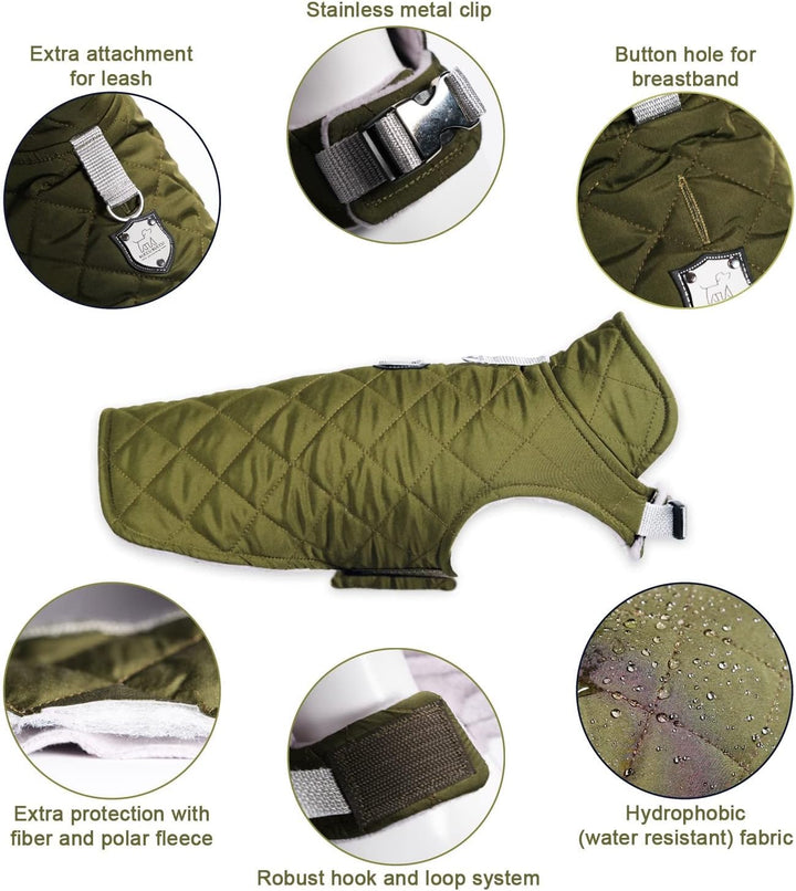 Hundemantel, Wind- und Wasserabweisend, Halsschutz, Sportbekleidung für S-M-L-XL-XXL grosse Hunde. (