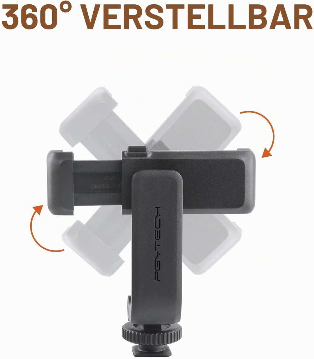 PGYTECH Cold Shoe Handyhalterung kompatibel mit iPhone/Samsung und Anderen Smartphones Phone Holder,