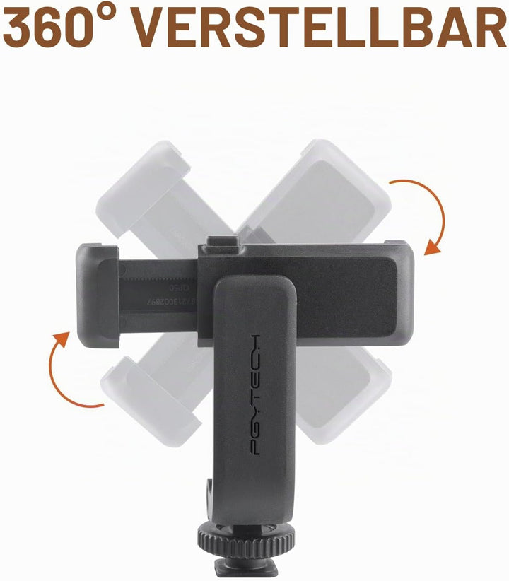 PGYTECH Cold Shoe Handyhalterung kompatibel mit iPhone/Samsung und Anderen Smartphones Phone Holder,