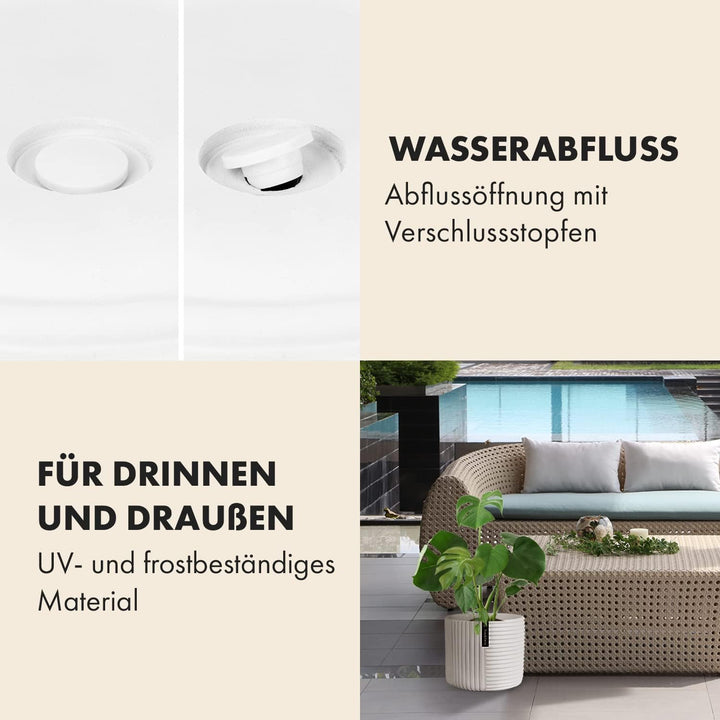 Fox&Fern Blumentopf L mit Linienstruktur - 27cm grosser Übertopf inklusive Wasserabfluss für Pflanze