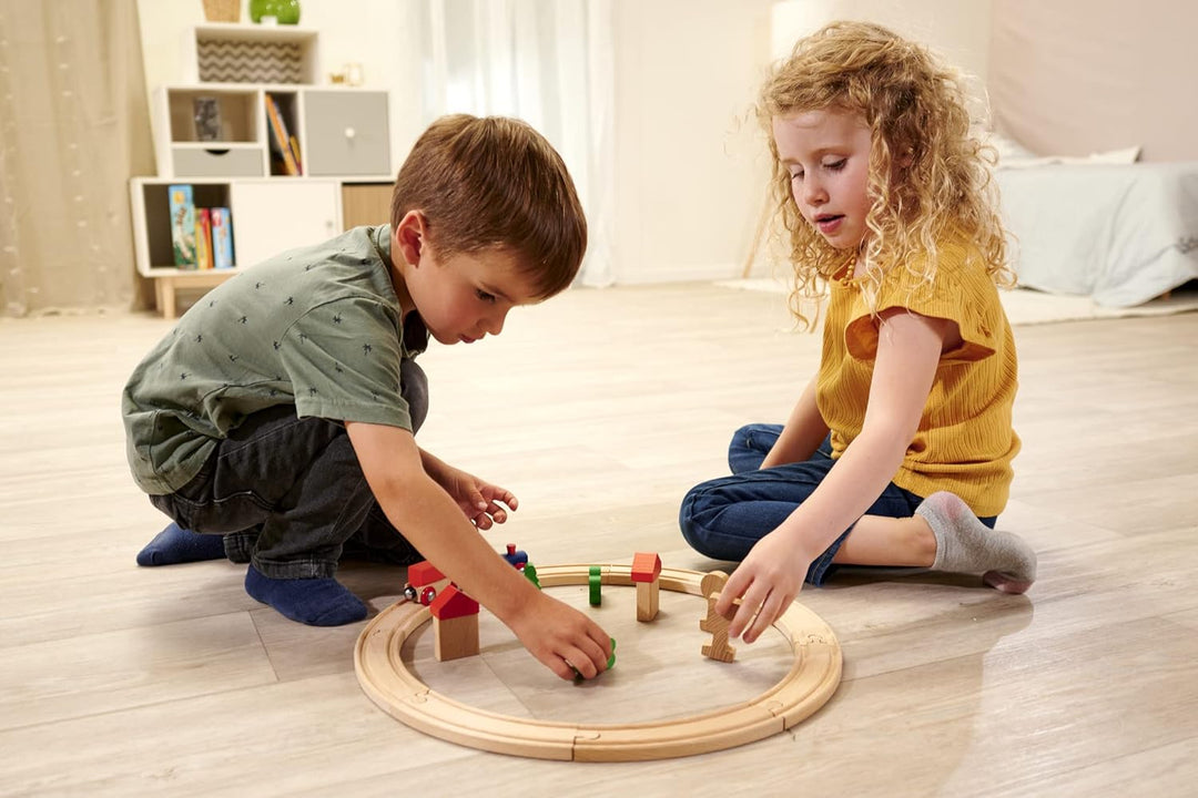 Eichhorn Schienenbahn 100006200 Kreisbahn, 20 teilig, 135 cm Streckenlänge, FSC zertifiziertes Buche