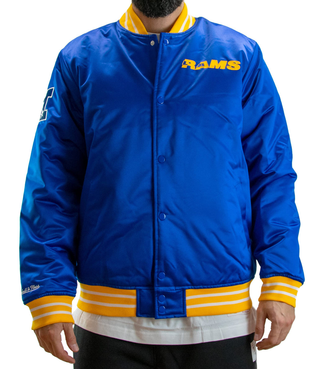 Mitchell &amp; Ness NFL Heavyweight Satin Jacket XL Los Angeles Rams - Royal, XL Los Angeles Rams - Roya