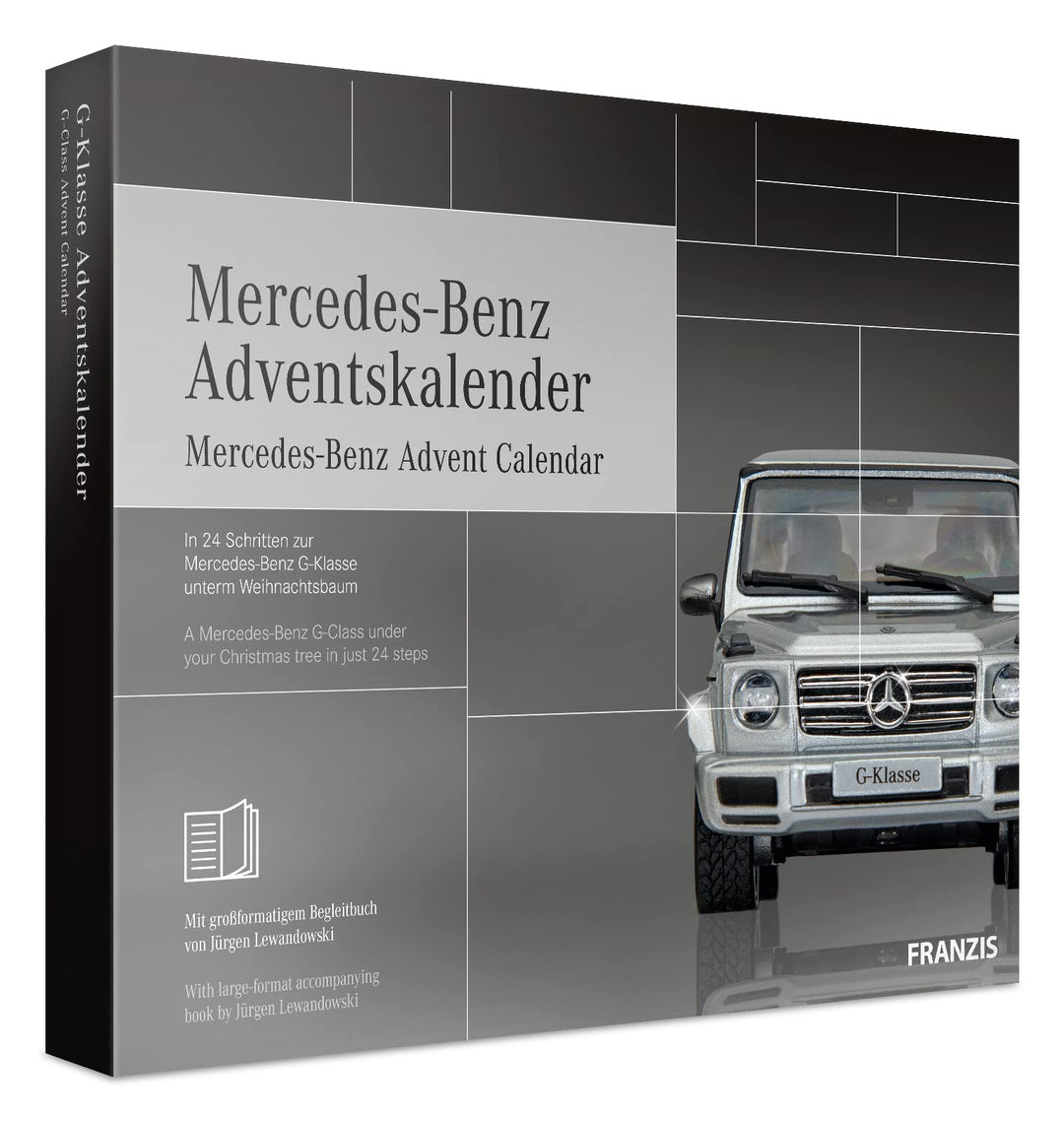 FRANZIS 67052 - Mercedes Benz G-Klasse Adventskalender 2019, Modellbausatz im Massstab 1:43, inkl. S