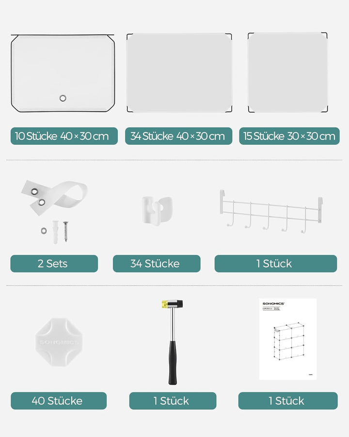 SONGMICS Schuhregal, Schuhschrank mit 10 Fächern, für Garrobe und Eingangsbereich, für bis zu 40 Paa