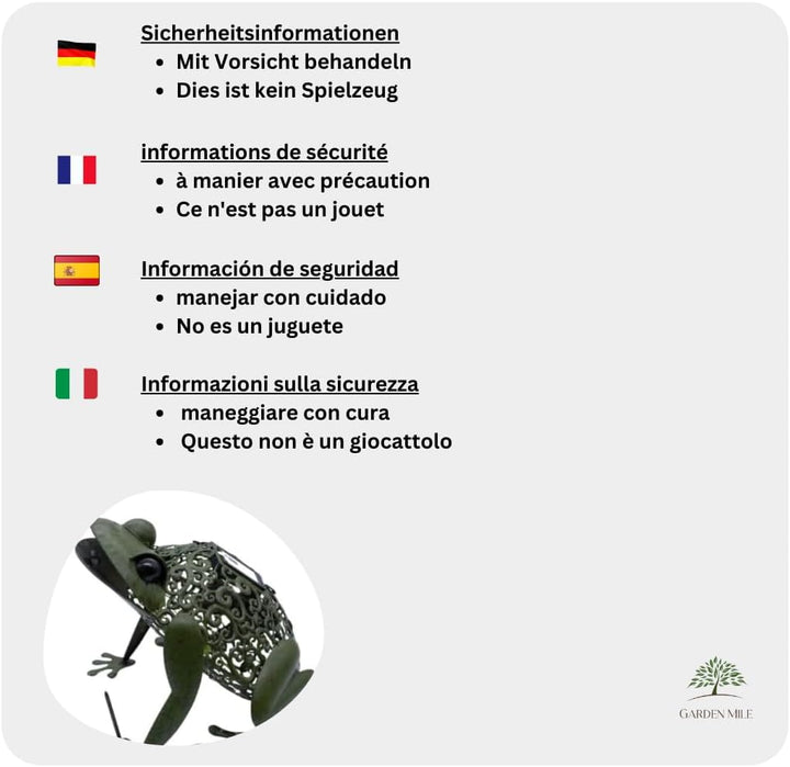 Smart Solar 1050113 Dekofigur Frosch aus Metall