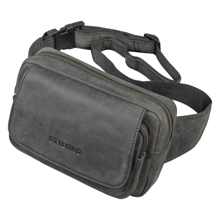 STILORD 'Boston' Gürteltasche Leder Vintage Bauchtasche Männer Frauen Hüfttasche für Kamera Jogging