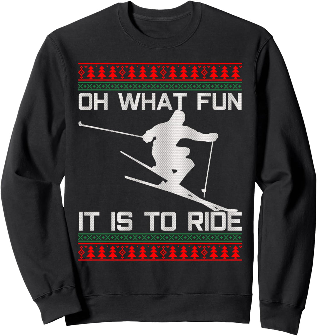 Ski Ugly Christmas - Weihnachten Lustig Skifahrer Geschenk Sweatshirt